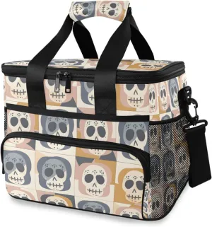 Skeleton Funny Skeleton Rainbow Aztec Cooler Bag Insulated Cooler Soft Sided Cooler 24 Can Portable Picnic Bag Large Leakproof Lunch Bag Box for Beach Grocery Camping Travel Car Men Women