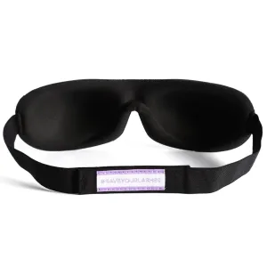 Sleep Mask Contoured Cup Night Blindfold | Soft and Comfortable Night Eye Mask with Flexible Strap | Eye Masks for Sleep and After Lash Care | Keeps your Eyelash Extension Safe | Black
