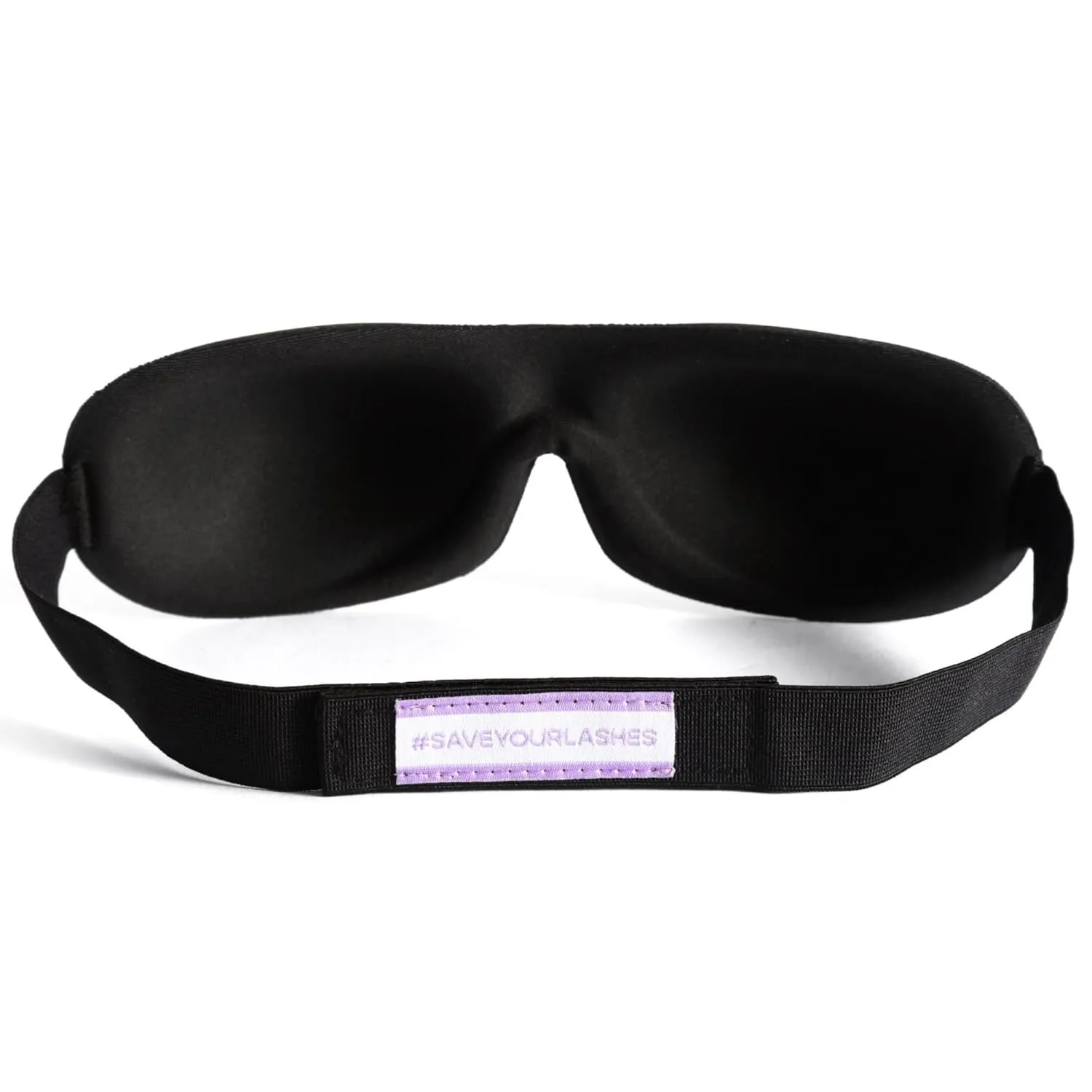 Sleep Mask Contoured Cup Night Blindfold | Soft and Comfortable Night Eye Mask with Flexible Strap | Eye Masks for Sleep and After Lash Care | Keeps your Eyelash Extension Safe | Black