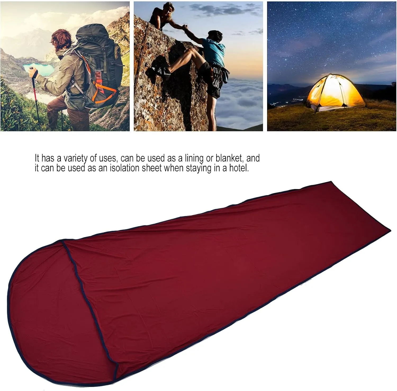 Sleep Sack Adult, Travel Camping Sleeping Sack Ultralight Elastic Hotel Sheet Compact Sleep Bag Sack Compact Tanning Sleep Sack for Outdoor Camping Youth Hostels Picnic