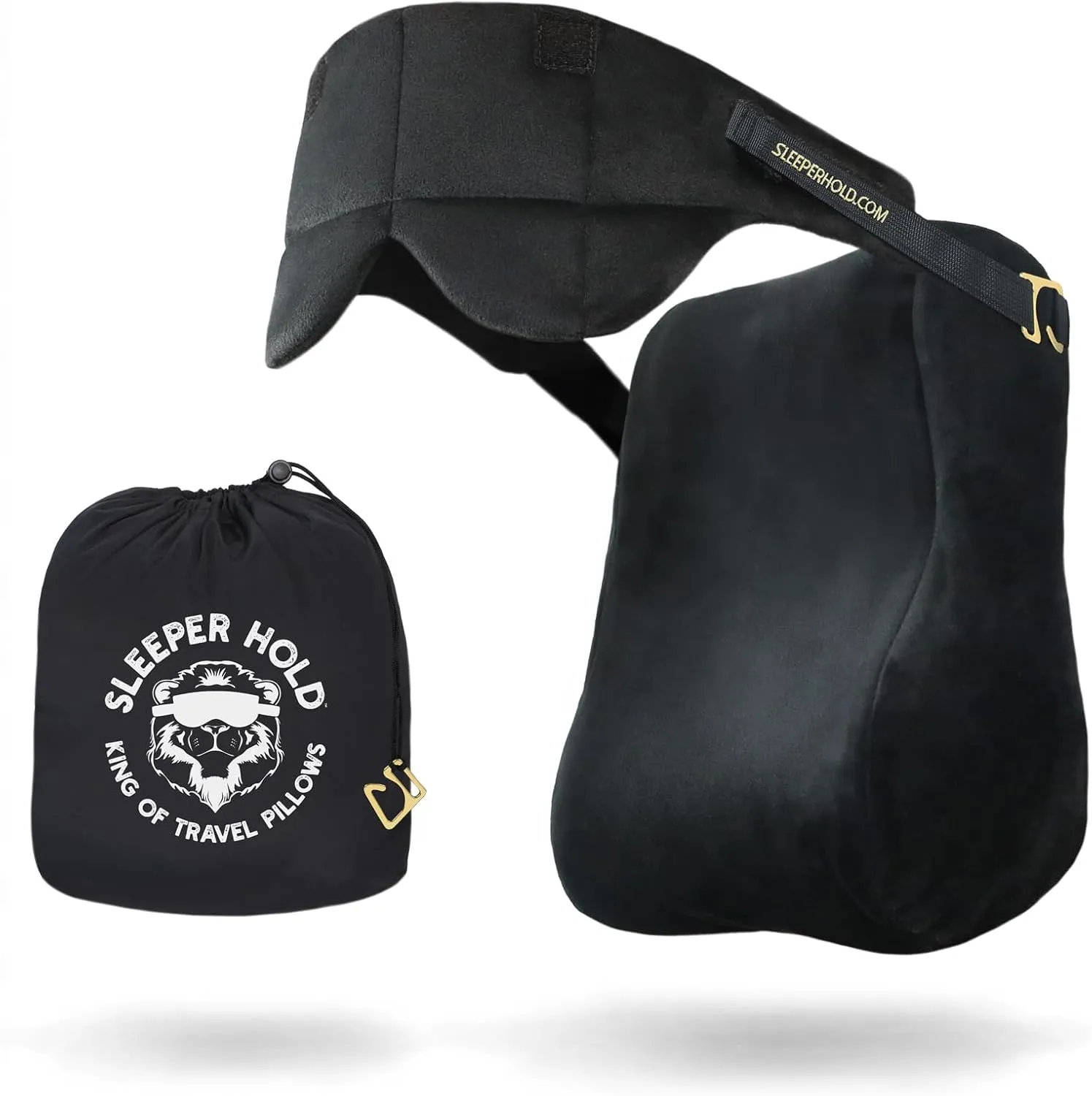 Sleeper Hold Travel Pillow - Real Sleeping Experience on Long Flights - Head Strap with Eye Mask - Super-Soft, Lightweight, Easy-to-Carry, and Machine-Washable Airplane Pillow