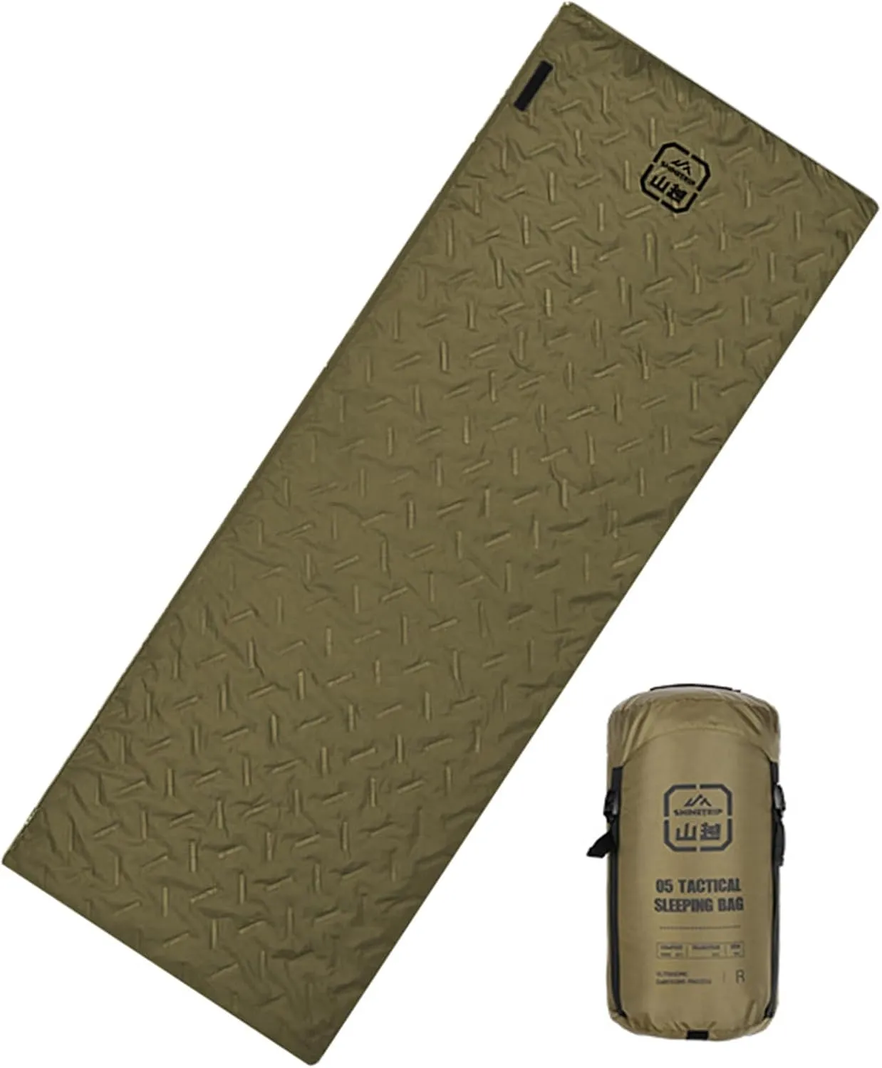Sleeping Bag, 190 x 70 cm Ultrasonic Warmth Sleeping Bag with Compression Sack, 5-15°C Faux Silk Cotton Camping Bag for Backpacking Hiking Travel