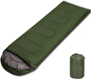 Sleeping Bag Compact Sleeping Bag Ultralight Envelope 3 Season Sleeping Bags with Compression Sack for Camping Hiking Travelling Lightweight(Dark Green)
