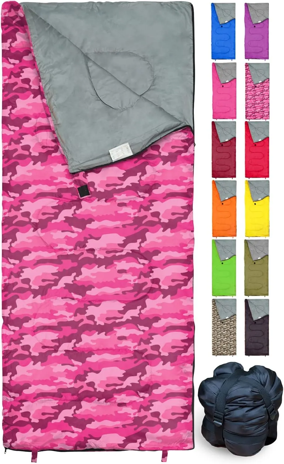 Sleeping Bag Indoor & Outdoor Use. Great for Kids, Boys, Girls, Teens & Adults. Ultralight and Compact Bags are Perfect for Hiking, Backpacking & Camping