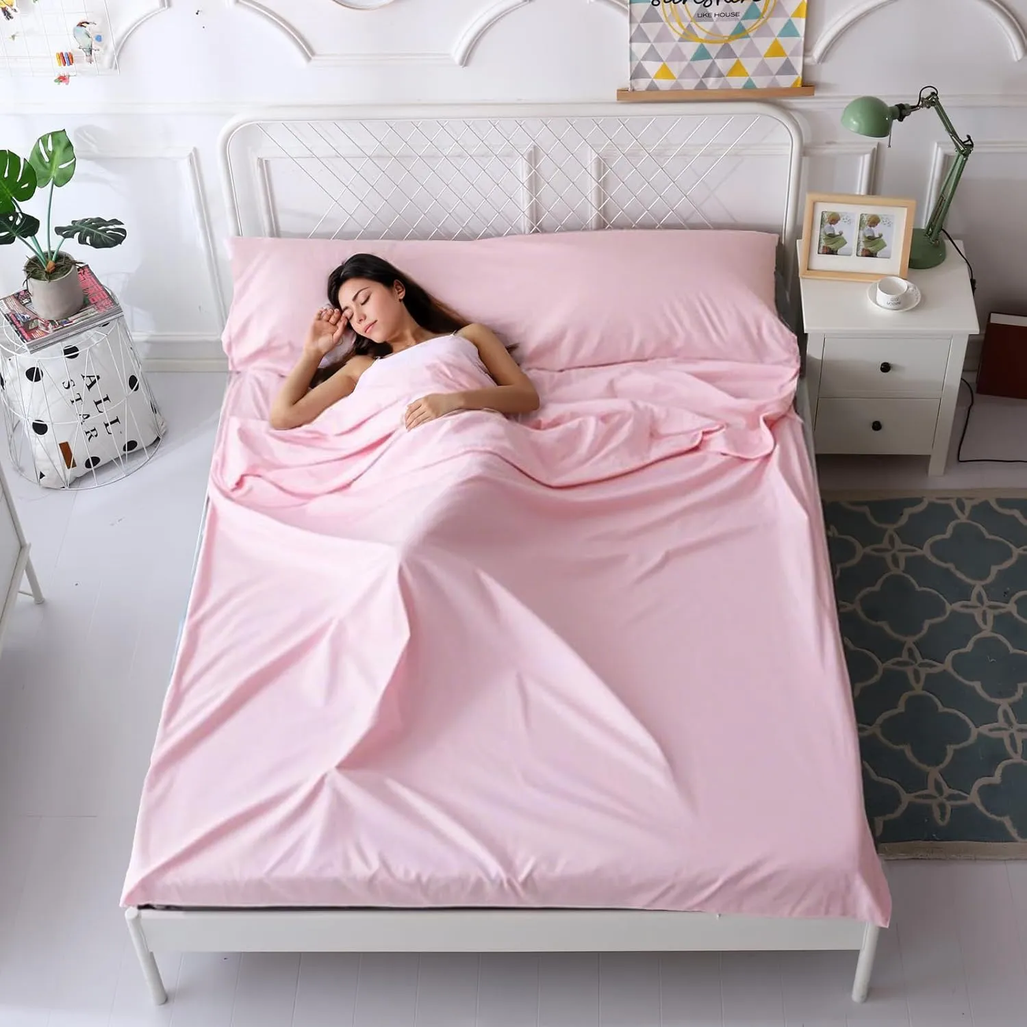 Sleeping Bag Liner Adult Sleep Sack Lightweight Portable Travel Sheets for Hotel Double Sleeping Bag Liners for Camping Backpacking Hotels