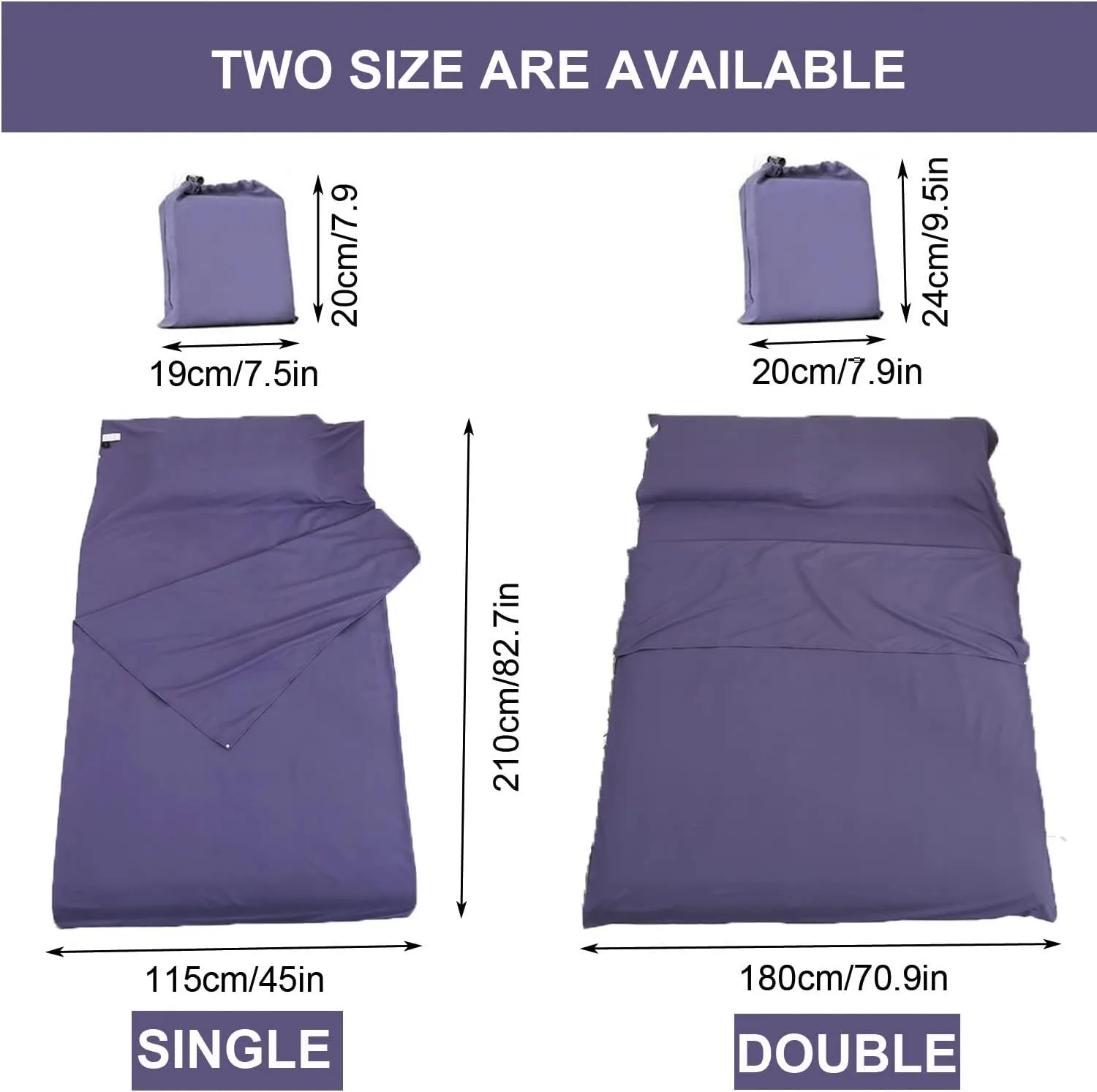 Sleeping Bag Liner Portable Travel Camping Sheets Lightweight and Compact Sleeping Sack Sheets for Adults Comfortable Liners for Traveling Hotel Camping Picnic Hostels Backpacking