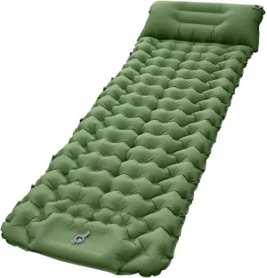 Sleeping Mat Camping Sleeping Pad with Pillow Built-in Pump Inflatable Sleeping Mat Waterproof Camping Air Mattress for Hiking Tent Traveling