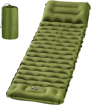 Sleeping Pad, 50D Ultralight Inflatable Camping Mat with Pillow Built-in Foot Pump Sleeping Mat Waterproof Portable and Compact Camping Mattress for Backpacking/Hiking/Traveling/Tent/Road Trip