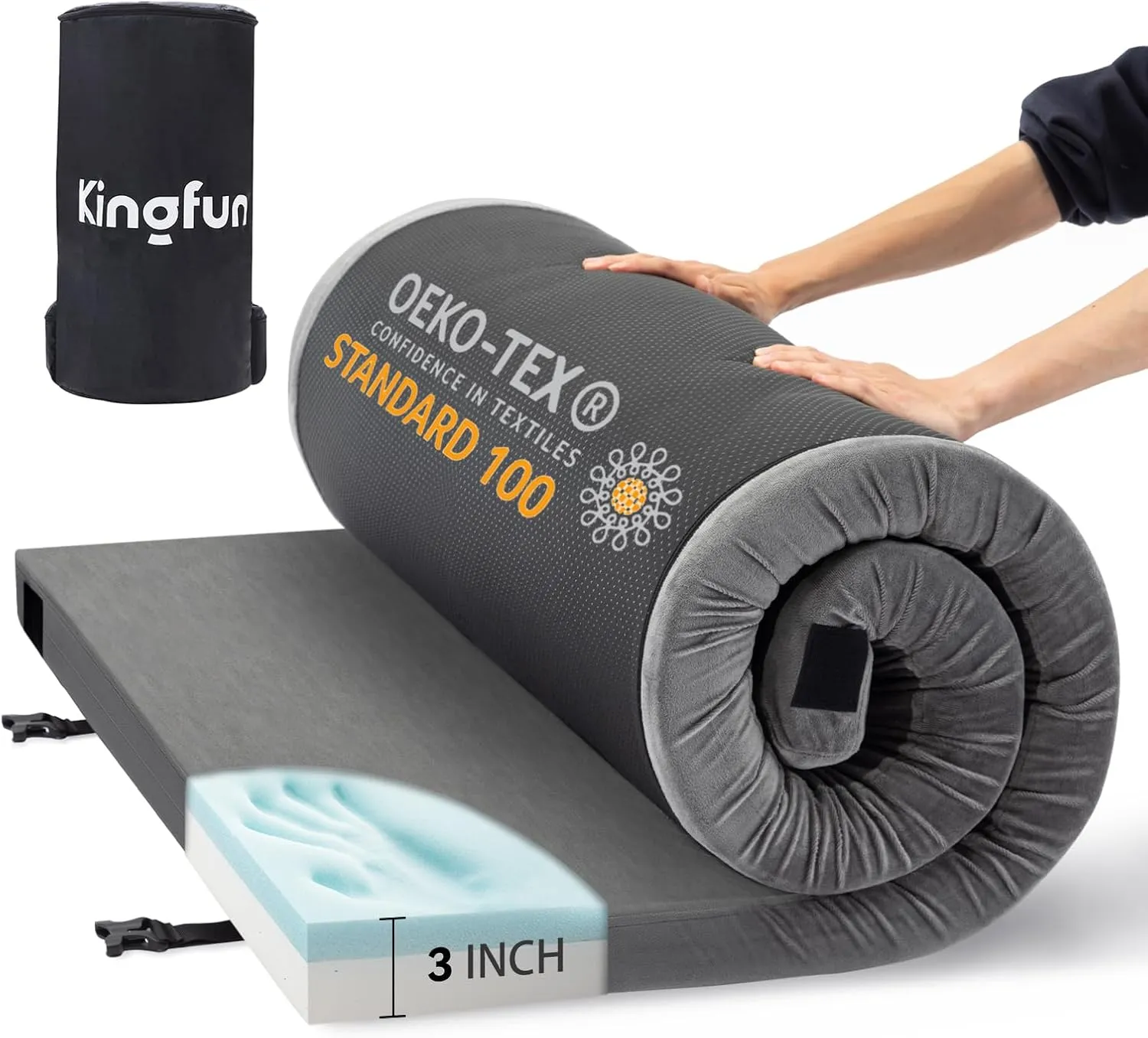 Sleeping Pad for Adults, Comfortable Thick Floor Sleeping Mats for Car Truck Tent with Removable Travel Bag