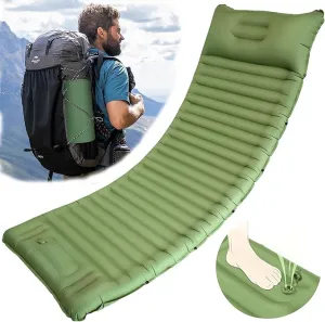 Sleeping Pad for Camping 4in Thick, Camping Air Mattress Pad Built-in Pump, Ultralight Camping Sleeping Pad Mat with Pillow, Inflatable Sleeping Pad Backpacking, Holds 440lbs, 40D 60D Nylon