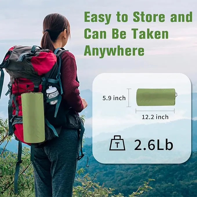 Sleeping Pad for Camping 4in Thick, Camping Air Mattress Pad Built-in Pump, Ultralight Camping Sleeping Pad Mat with Pillow, Inflatable Sleeping Pad Backpacking, Holds 440lbs, 40D 60D Nylon