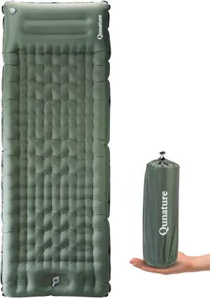 Sleeping Pad for Outdoor Camping Mattress Ultra-Light Inflatable Camping Bed with Built-in Pillow - Air Pad, Carry Bag - Compact & Lightweight Camping Gear Essentials