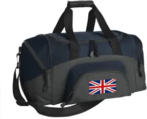 SMALL UK Flag Gym Bag Deluxe United Kingdom Travel Duffel Bag