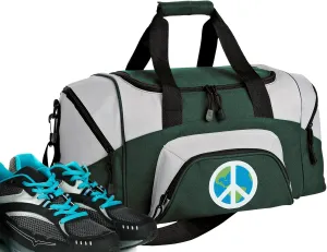 SMALL World Peace Duffle Bag Peace Sign Gym Bag Large