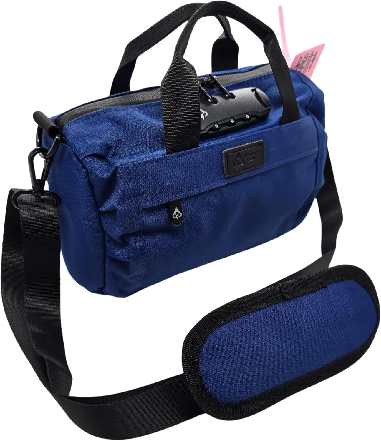 Smell Proof Duffle Bag with Anti Theft Combo Lock, Removable Shoulder Strap, Water Resistant, Ultra Durable Double Gasket Zippers   Premium Hardware (Vivid Blue, 9-Inch (9" x 5" x 4"))