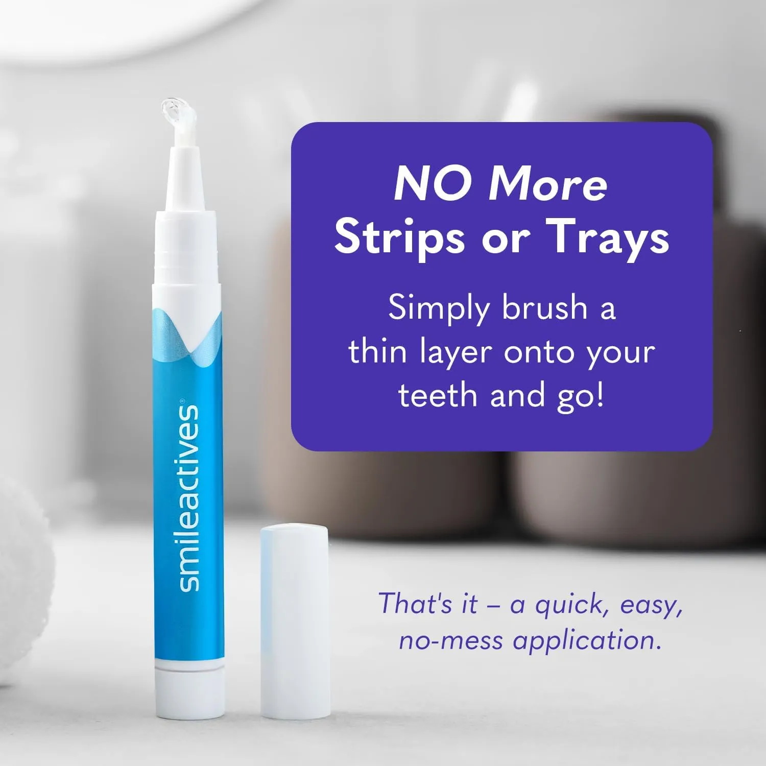 Smileactives Teeth Whitening Pen for White Smile, Fast Tooth Whitener and Stain Remover with Precision Brush Tip, Dental Quality Whitening Gel, Travel Pen, Easy to Use, Vanilla Mint Flavor, 1 Pack