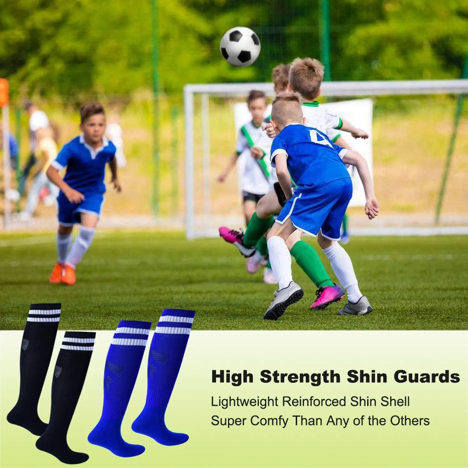Soccer Shin Guards, Youth Soccer Shin Pads, Breathable and Lightweight Child Calf Protective Gear Soccer Equipment for 3-15 Years Old Boys Girls Toddler Kids Teenagers