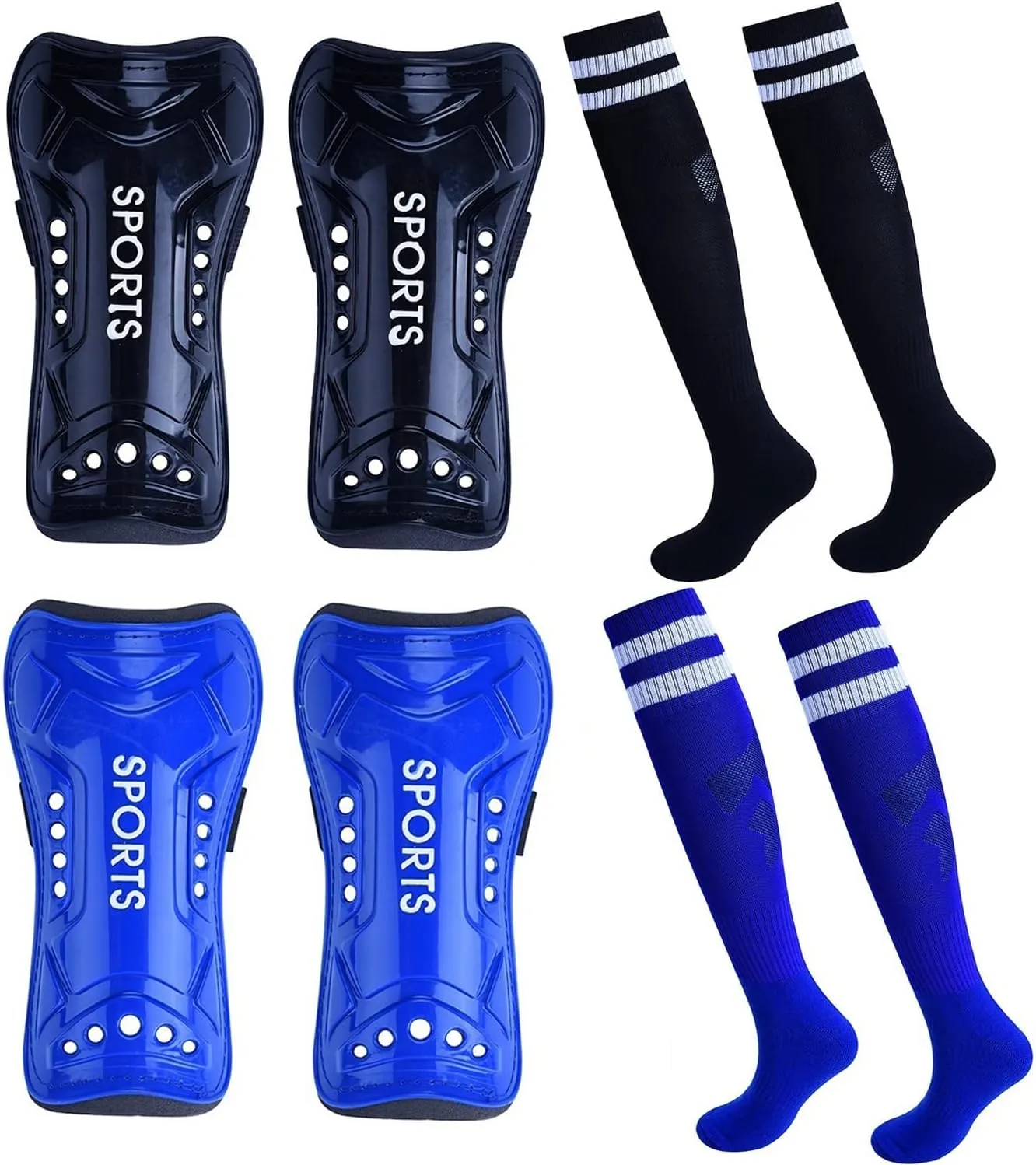Soccer Shin Guards, Youth Soccer Shin Pads, Breathable and Lightweight Child Calf Protective Gear Soccer Equipment for 3-15 Years Old Boys Girls Toddler Kids Teenagers