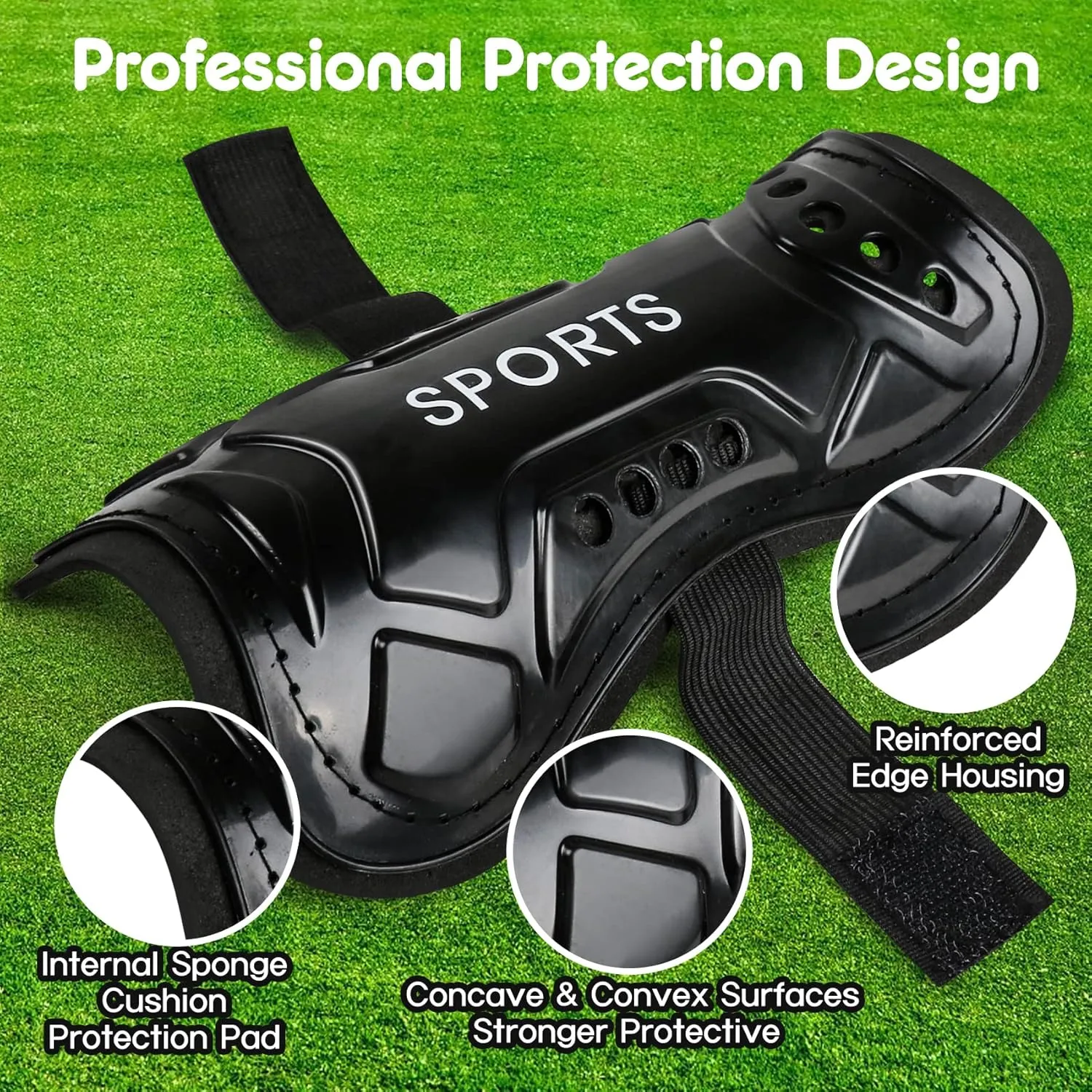 Soccer Shin Guards, Youth Soccer Shin Pads, Breathable and Lightweight Child Calf Protective Gear Soccer Equipment for 3-15 Years Old Boys Girls Toddler Kids Teenagers