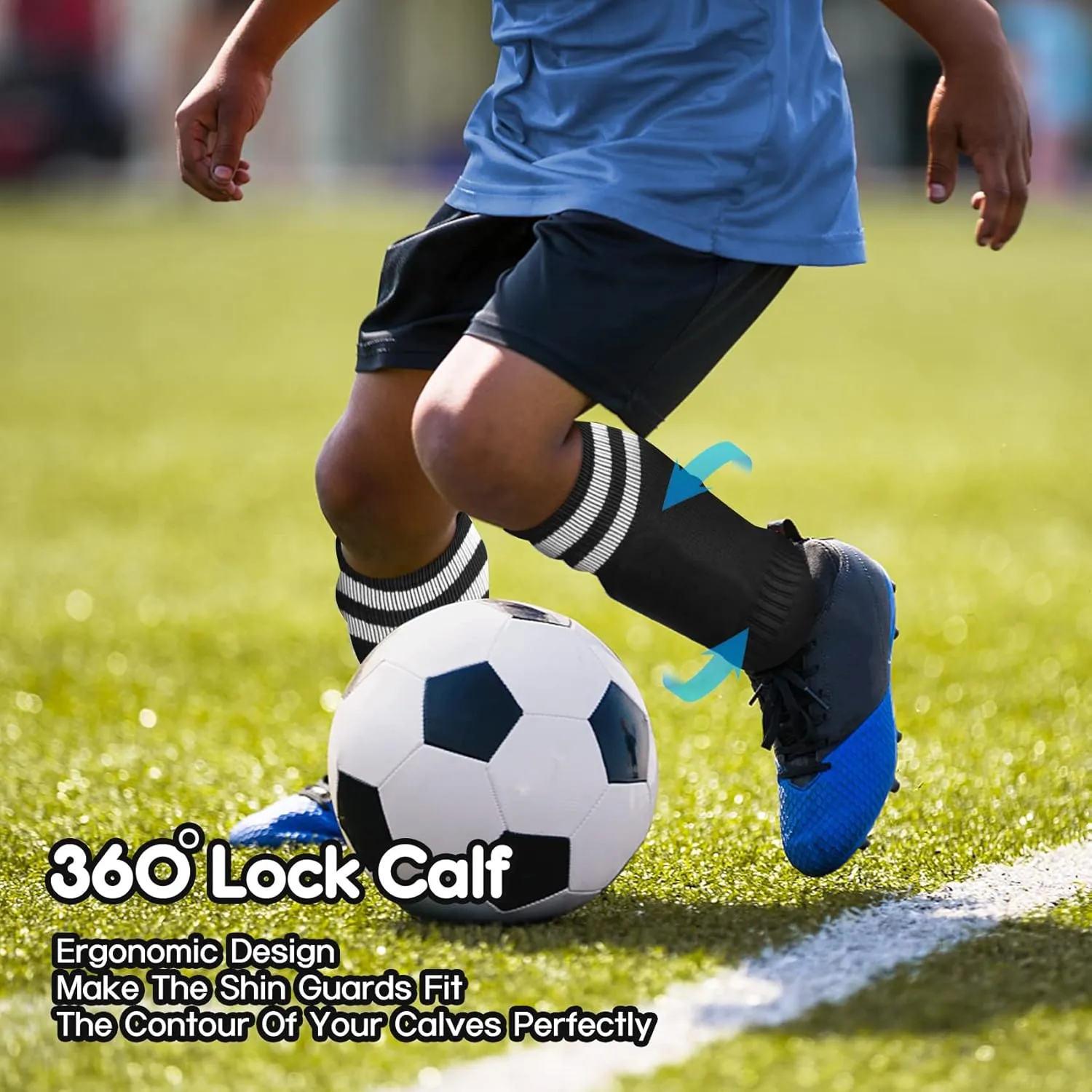 Soccer Shin Guards, Youth Soccer Shin Pads, Breathable and Lightweight Child Calf Protective Gear Soccer Equipment for 3-15 Years Old Boys Girls Toddler Kids Teenagers