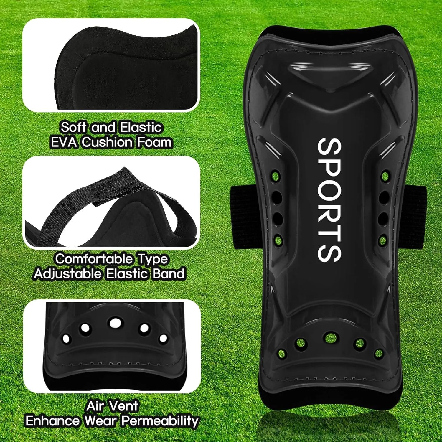 Soccer Shin Guards, Youth Soccer Shin Pads, Breathable and Lightweight Child Calf Protective Gear Soccer Equipment for 3-15 Years Old Boys Girls Toddler Kids Teenagers