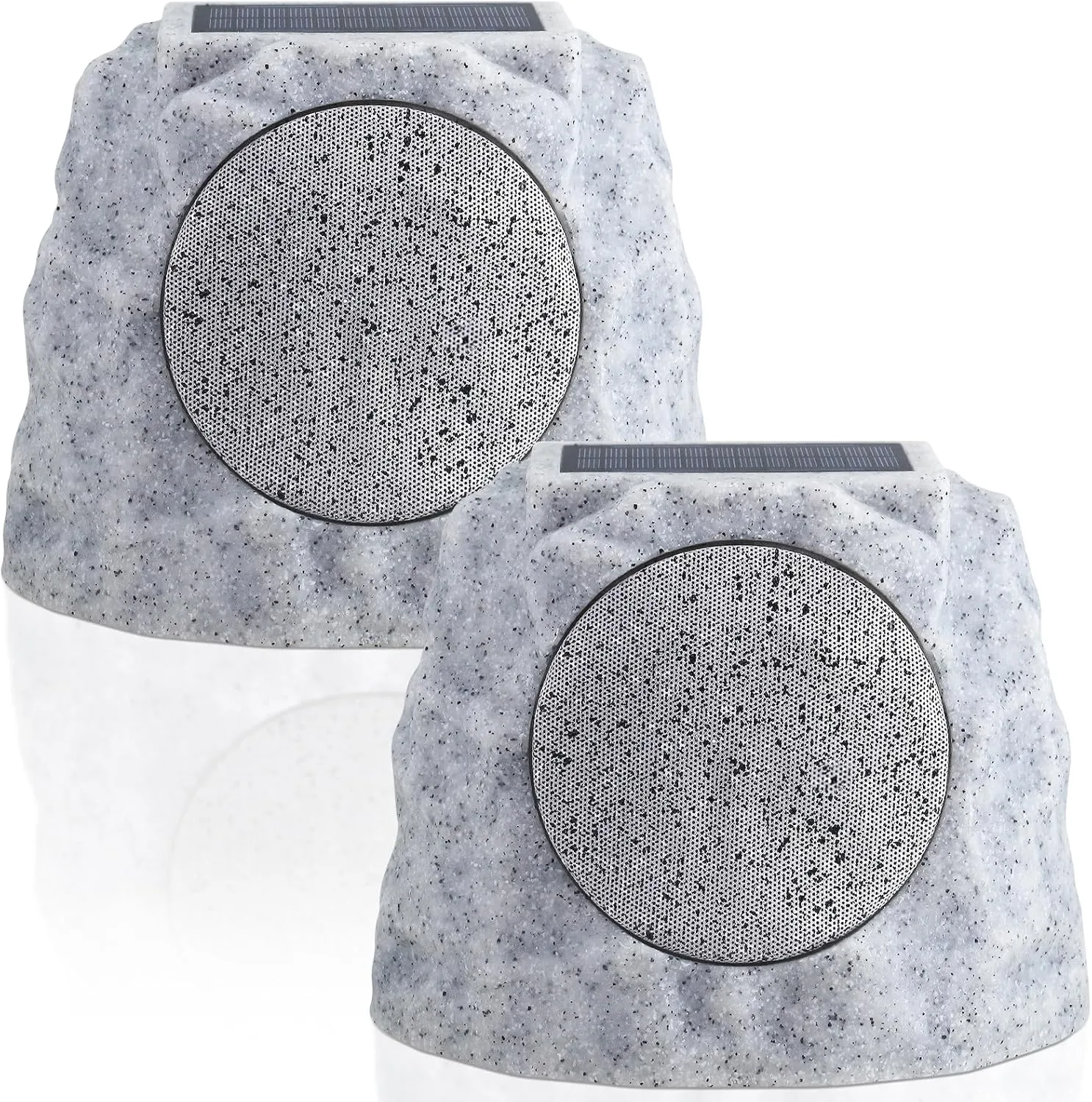Solar Rock Speakers Outdoor Water-Resistant 2-Pack Solar Powered Rock Speaker with Lights RGB and TWS Pair for Patio Outside Garden BBQ Deck