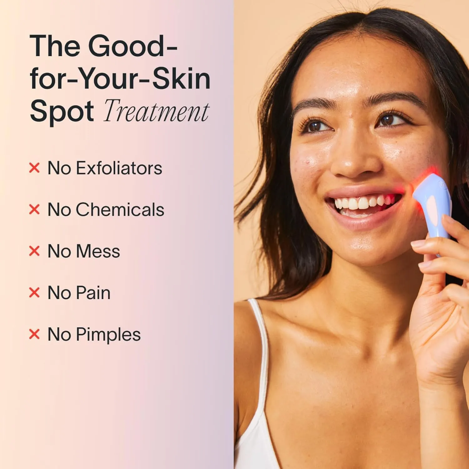 Solawave Bye Acne Spot Treatment | Blue & Red Light Therapy Device for Pimples & Zits | Face Wand Reduces Inflammation, Redness, & Appearance of Blemishes | 3-Min Sessions at Home for Clearer Skin