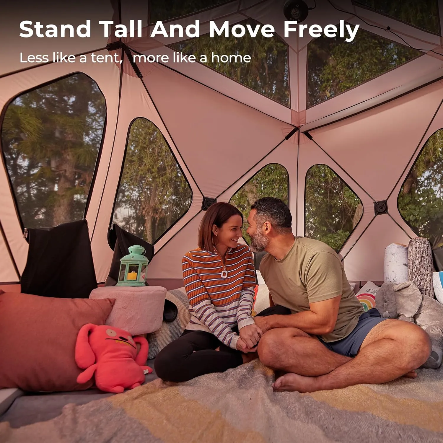Space Acacia Lite Camping Tent | 2/3/4/8 Person Pop Up Tents for Camping | Lightweight & Durable Beach Tent | Level 7 Wind Resistance, UPF 50  | Quick Setup for Camping & Backyard