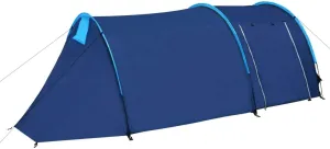 Spacious Waterproof Camping Tent for 4, Easy Setup, Family Adventures, Navy Blue/Light Blue
