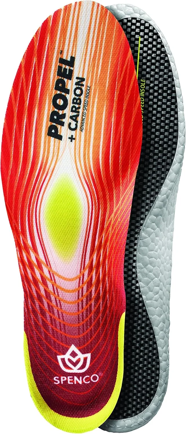 Spenco Propel   Carbon Performance Shoe Insoles for Women and Men, Men's 8-9.5/Women's 9-10.5 Red