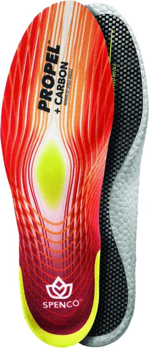 Spenco Propel   Carbon Performance Shoe Insoles for Women and Men, Men's 8-9.5/Women's 9-10.5 Red
