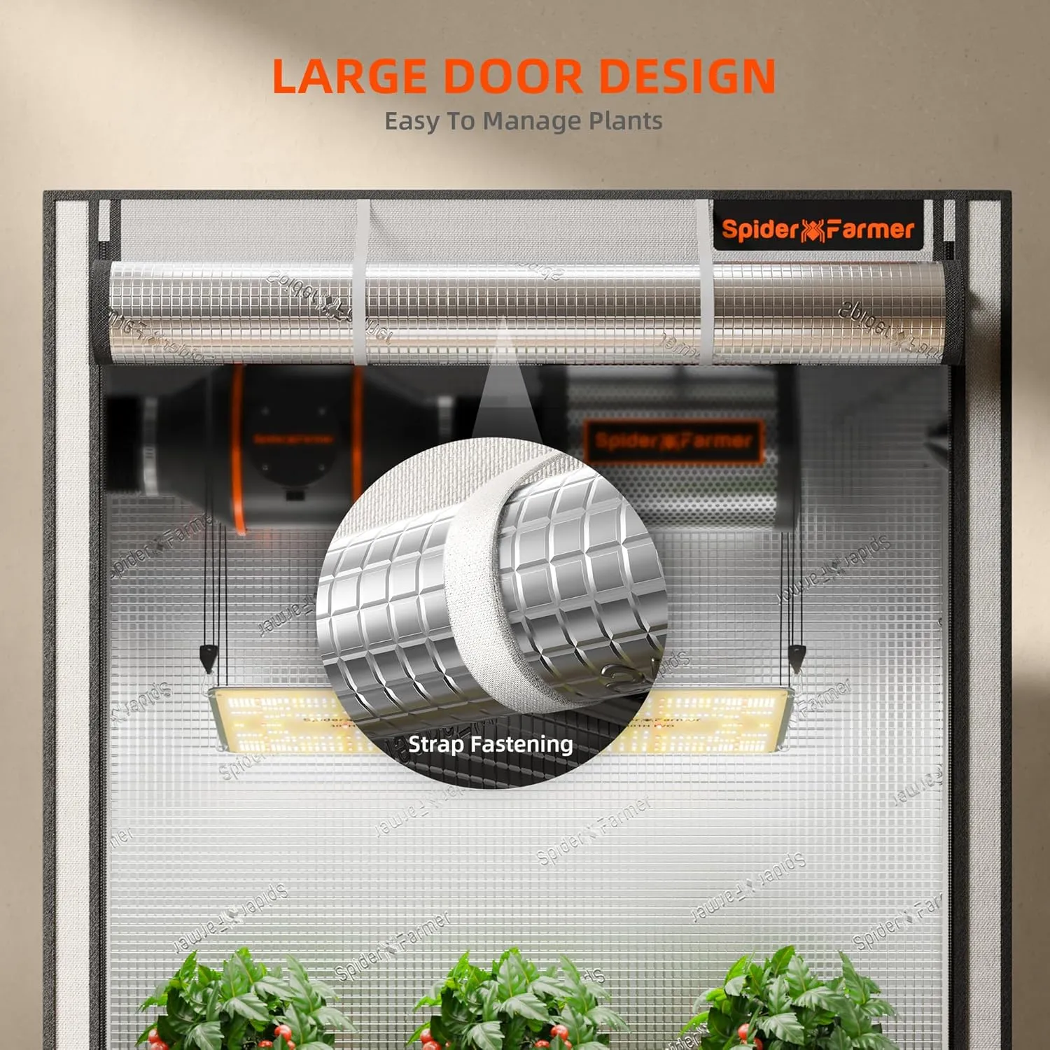 Spider Farmer Pro Series 4.6x2.3x6.6 Grow Tent, 55"x28"x80" with Roll-up Door, Observation Window Floor Tray, 2000D Thicken Mylar Canvas, 4x2 for Hydroponic Indoor Growing for SF2000, SE4500, G4500