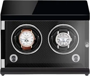 Spinner Winding Box Watch Winders - Rechargeable Two-Position Watch Shaker Mechanical Watch Winder Vertical Automatic Watch Winding Box with Light-Sensitive Led Light Quiet and WEL