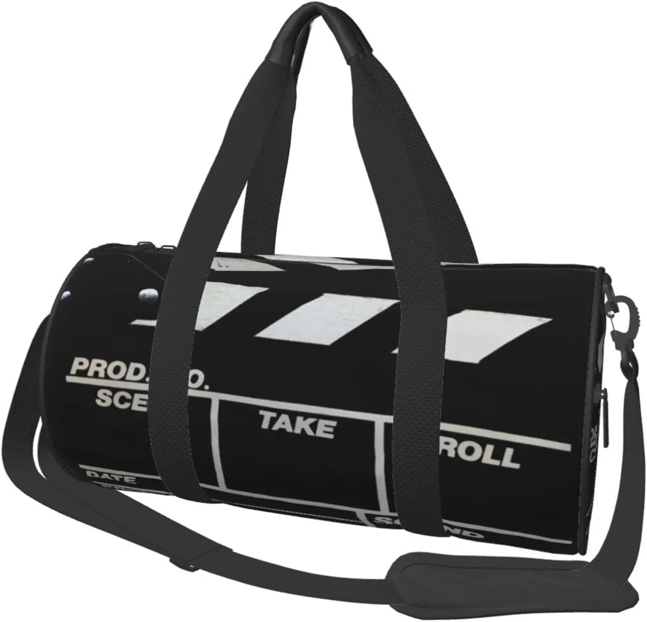 Sports Duffel Bag Retro-Black-Movie-Clapboard Foldable Travel Tote Bag Weekender Sleepover Carry On Bag