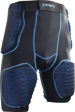 Sports Unlimited 5 Pad Integrated Mens Football Girdle 2.0 - Adult Football Girdle for Men with Pads - Padded Compression Shorts for Basketball, Lacrosse, Other Sports