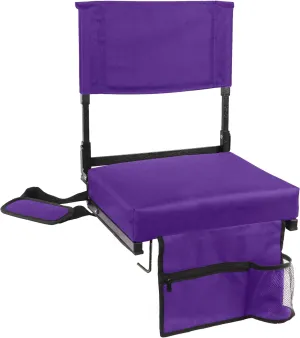 Stadium Seat with Back Support Bleacher Chair with Back and Cushion High Back Includes Shoulder Strap and Cup Holder