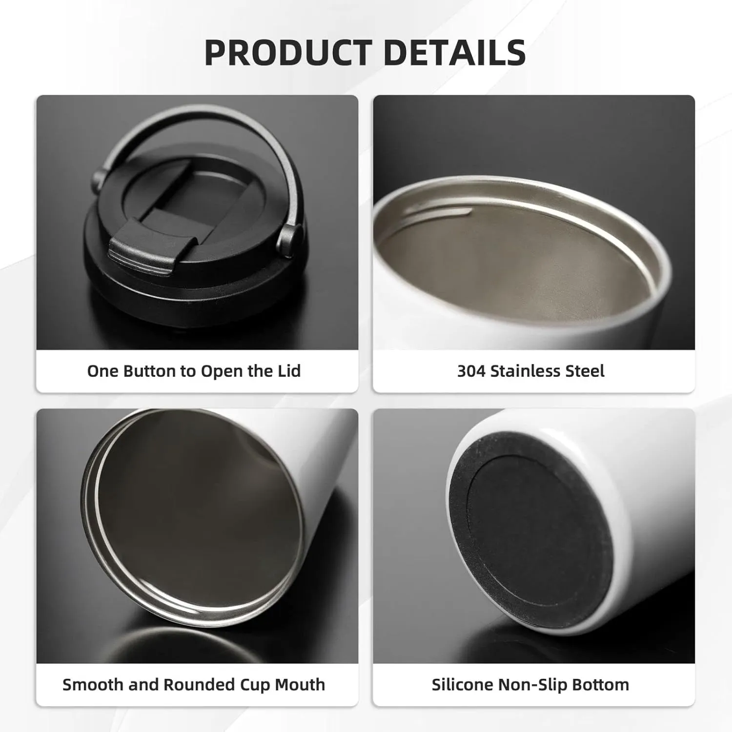 Stainless Steel Tumbler with Lid Insulated Tumbler Skis on mountain Coffee Mug for Travel Reusable Car Cup Double Wall Insulated Cup for Coffee