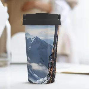 Stainless Steel Tumbler with Lid Insulated Tumbler Skis on mountain Coffee Mug for Travel Reusable Car Cup Double Wall Insulated Cup for Coffee