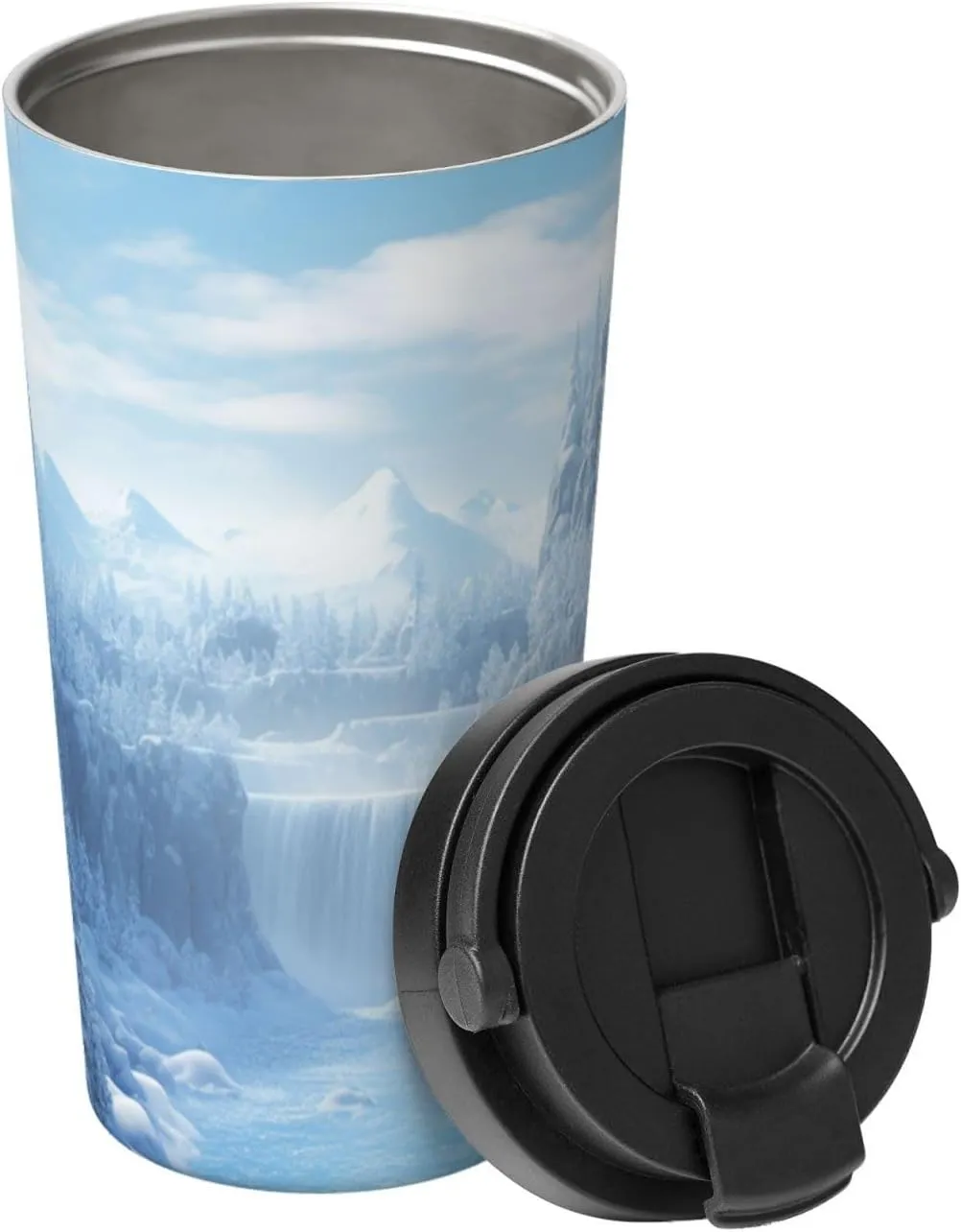 Stainless Steel Tumbler with Lid Insulated Tumbler Snow Ice World Coffee Mug for Travel Reusable Car Cup Double Wall Insulated Cup for Coffee