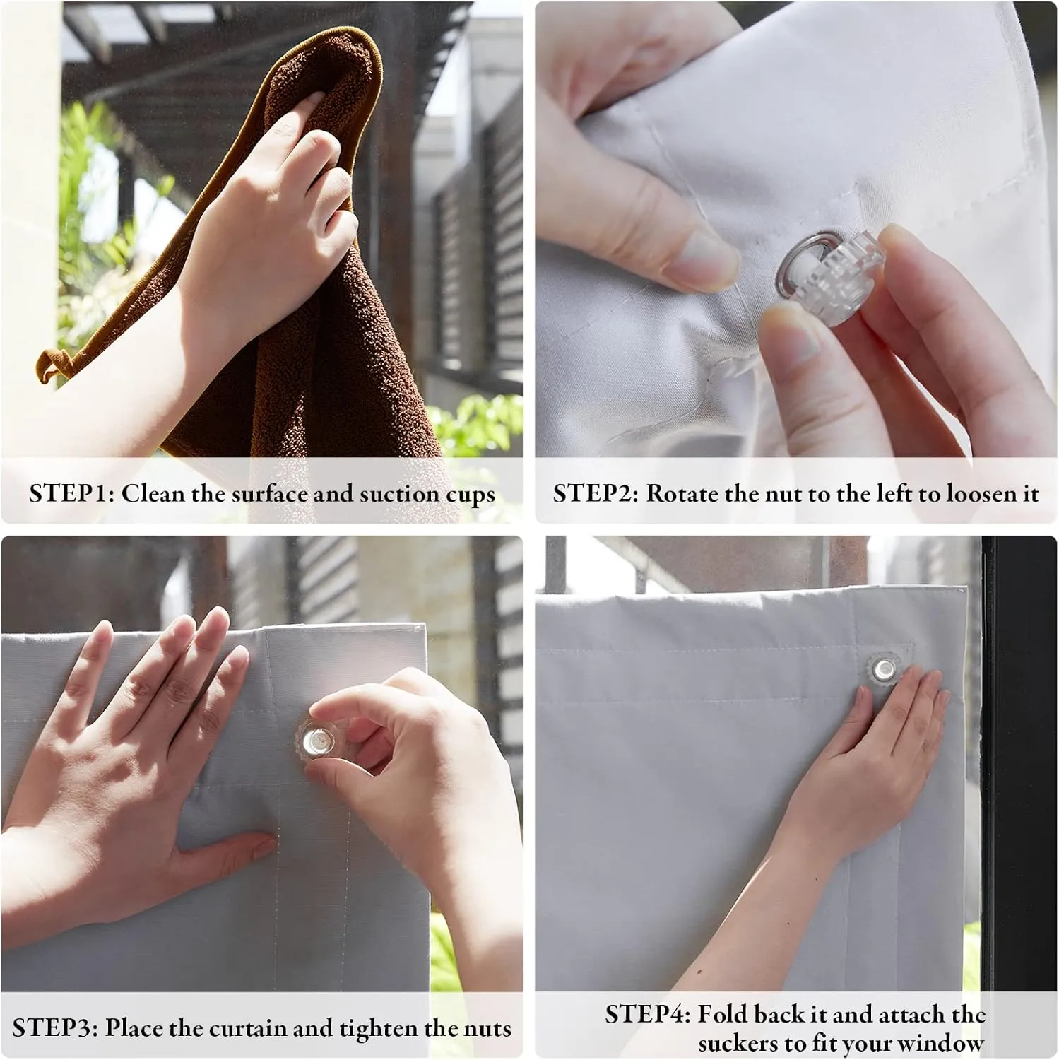 StangH 100% Blackout Shade Blinds - Portable Travel Temporary Sucker Curtains for Babies/Cars, Light Blocking Kids Curtains for Bedroom/Sliding Glass Door, W51 x L78, White, 1 Piece