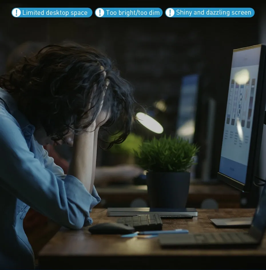Stepless Dimming Eye-Care LED Desk Lamp For Computer PC Monitor Screen Hanging Light LED Reading USB Powered Lamp