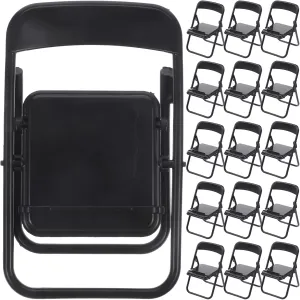 STOBOK 20pcs Mini Folding Chairs Cellphone Stand Phone Holder Doll House Folding Chair Models Folding Chair Cradle for Desk, Dollhouse Accessories