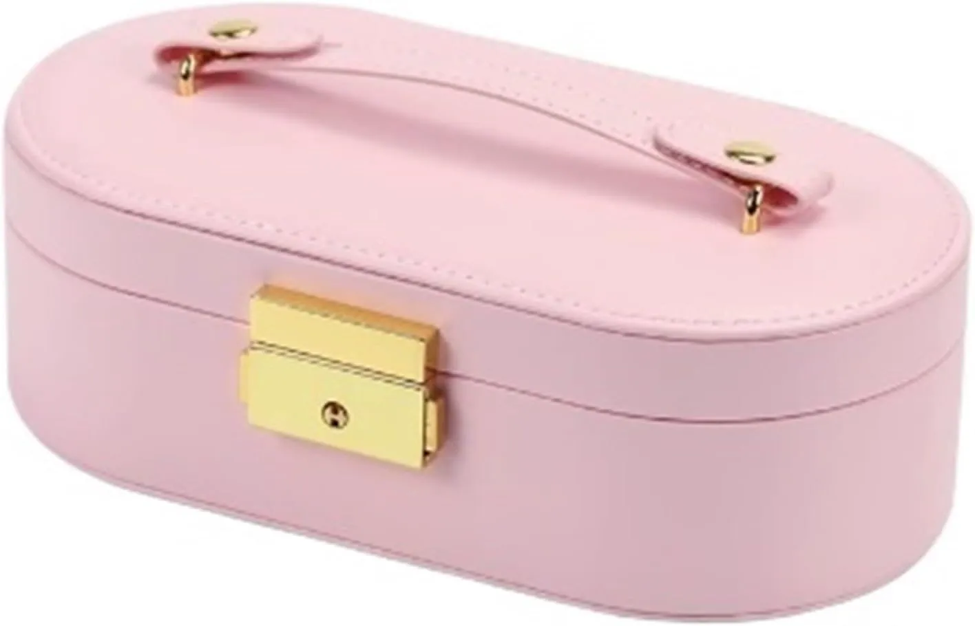 Storage Box Watch Small Travel Jewelry Organizer – 2-Layer PU Leather Case for Earrings Rings Necklaces(2)