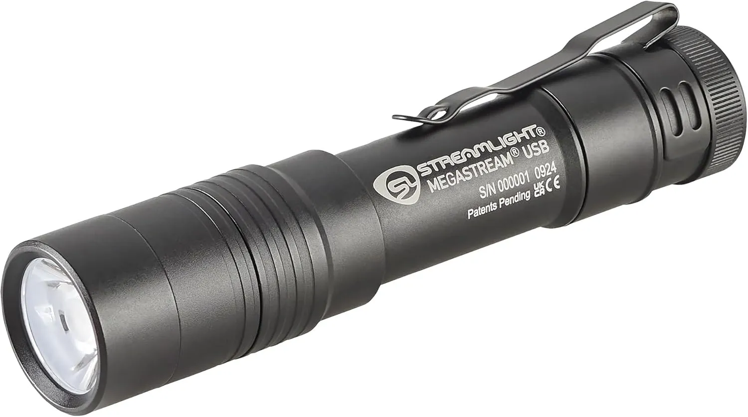 Streamlight 66210 MegaStream USB 1800-Lumen 26000-Candela Rechargeable EDC Flashlight Includes Rechargeable Battery, USB-C Cable, and Holster, Black
