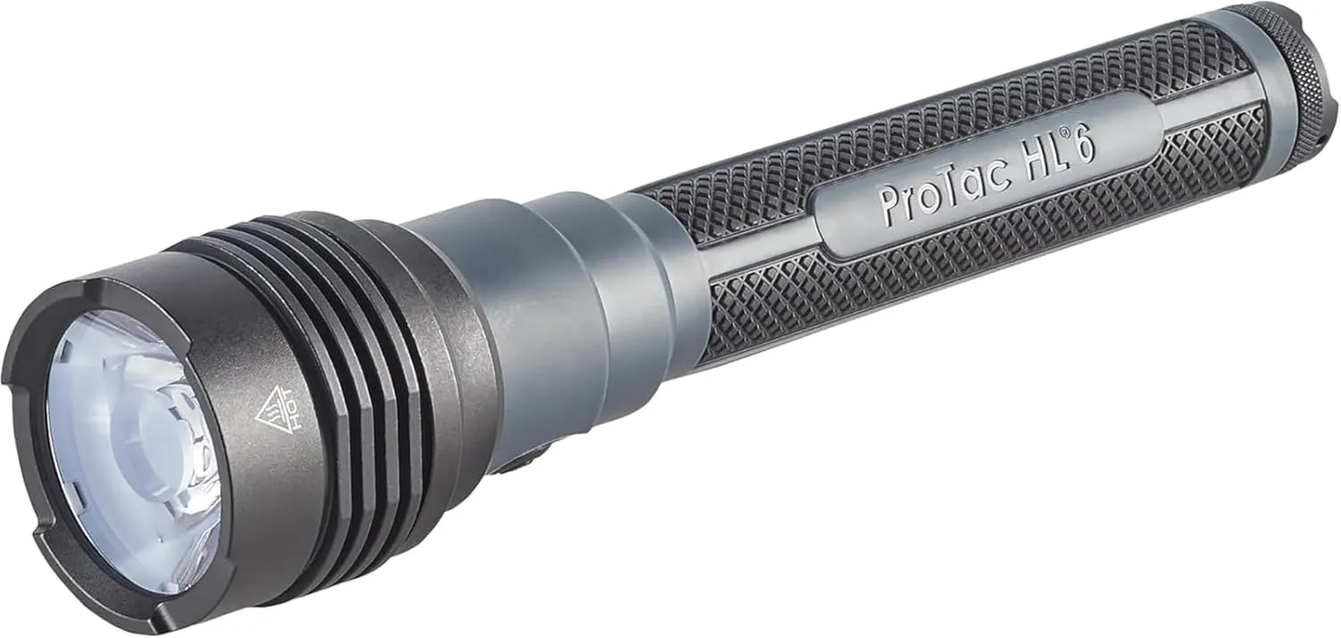 Streamlight 88132 ProTac HL 6 5,300-Lumen 80,000-Candela Rechargeable Flashlight with Y USB-C Cord and Wrist Lanyard, Black