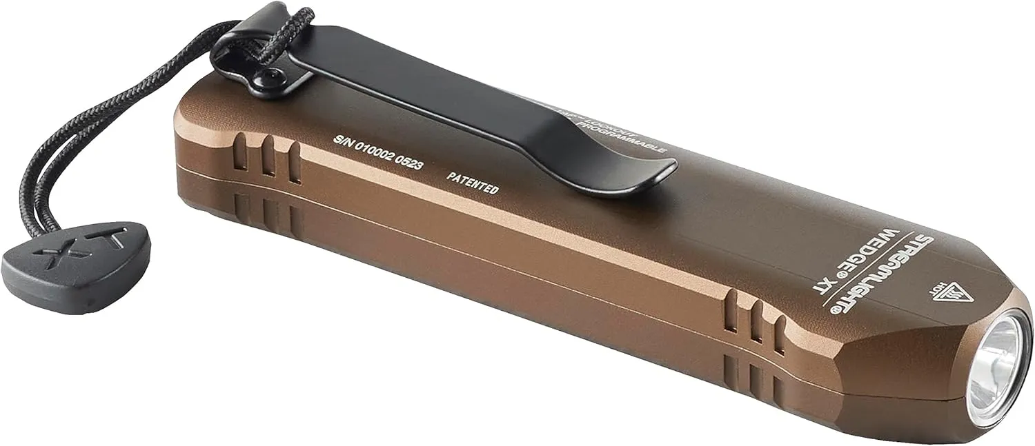 Streamlight 88813 Wedge XT 500-Lumen Slim Everyday Carry Flashlight, Includes USB-Cable and Pocket Lanyard, Coyote