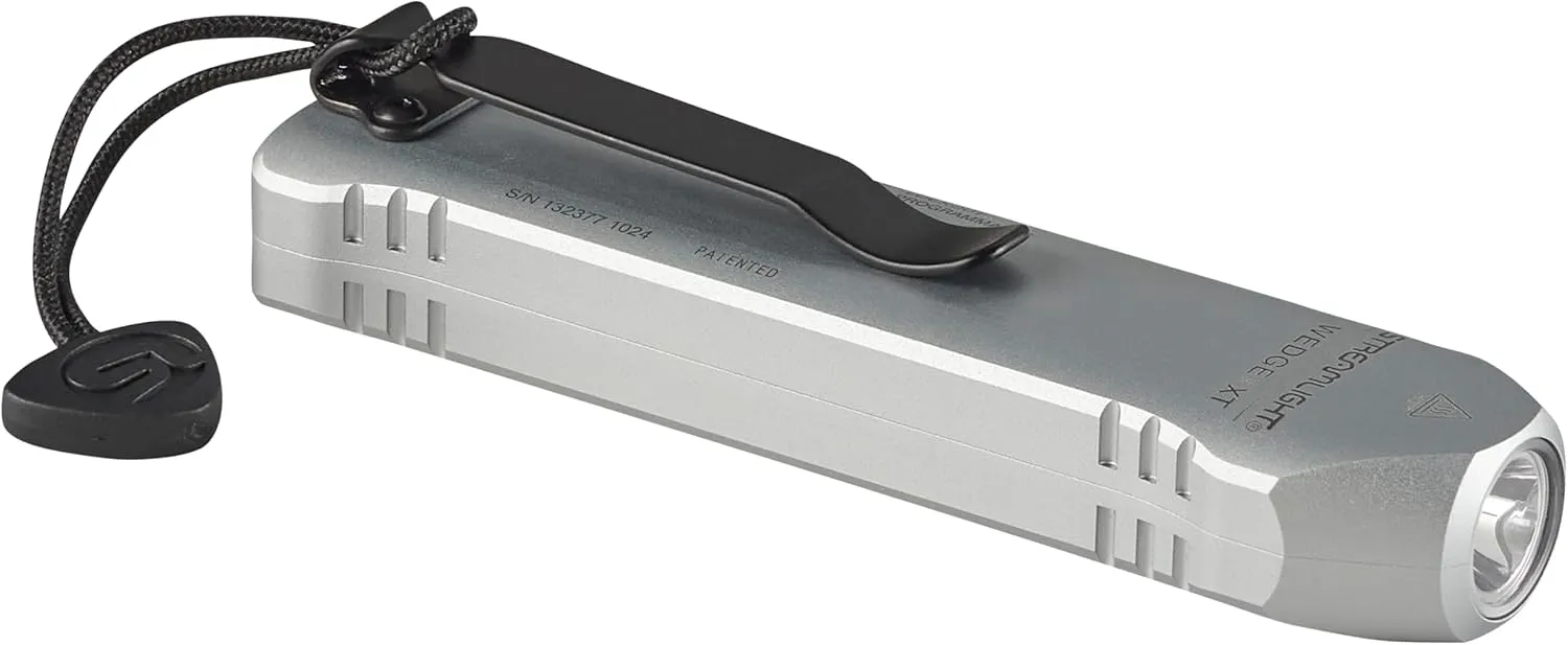 Streamlight 88819 Wedge XT 500-Lumen Slim Everyday Carry Flashlight, Includes USB-Cable and Pocket Lanyard, Silver