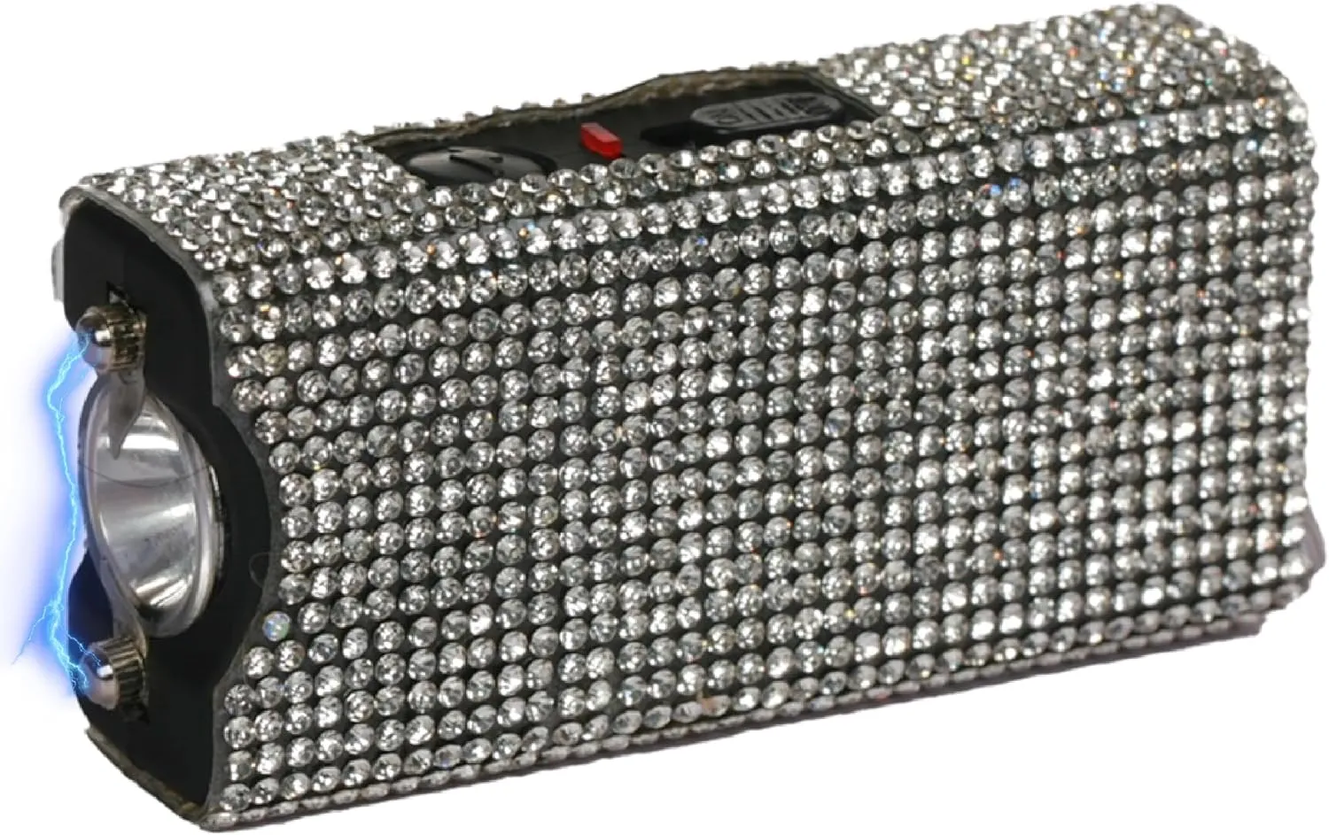 Streetwise Rhinestun Keychain Stun Gun – Compact Rechargeable Stun Gun Flashlight with Rhinestone Grip, Holster, and Keyring for Women’s Self Defense and Personal Protection