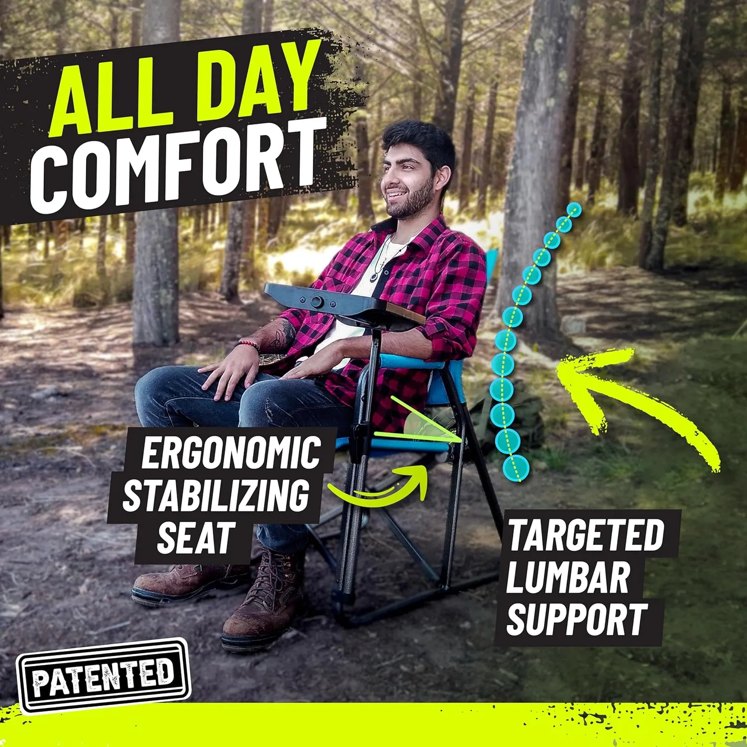 STRONGBACK Outdoors Director Chair - Portable Camping Chair with Lumbar Support - Heavy-Duty and Foldable