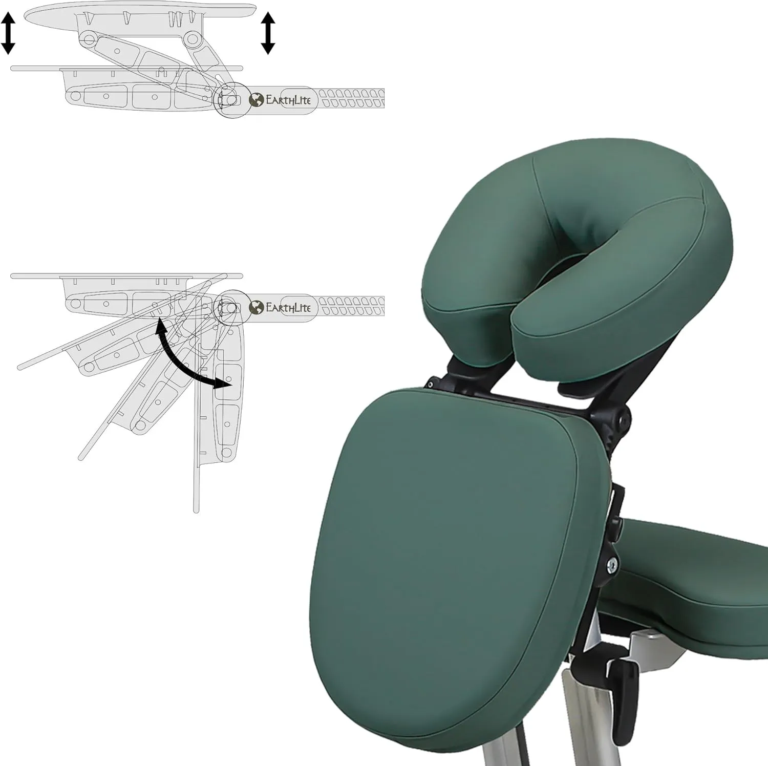 STRONGLITE Portable Massage Chair Ergo Pro II - Ultra-Strong, Lightweight, Foldable Tattoo Spa Chair with Wheels & Carry Case (600lbs Working Weight), Teal
